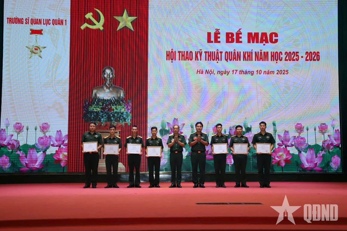 Trường Sĩ quan Lục quân 1 bế mạc hội thao kỹ thuật quân khí